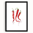 Extra large abstract art print featuring vibrant, colorful fruit designs on textured canvas, framed in black.