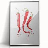 Large abstract wall art featuring assorted fruits in bold colors on black acrylic, framed, ideal for modern kitchen decor.