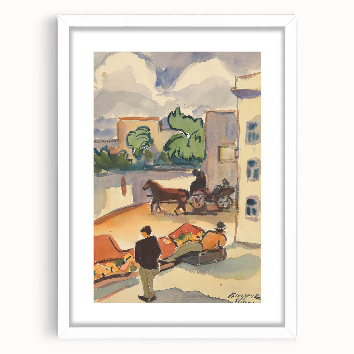 Modern Wall Art - Colorful Provincial Street Scene - Contemporary Art Print