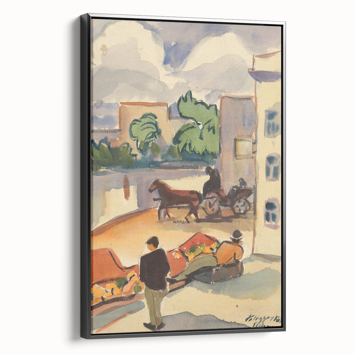 Modern Wall Art - Colorful Provincial Street Scene - Contemporary Art Print