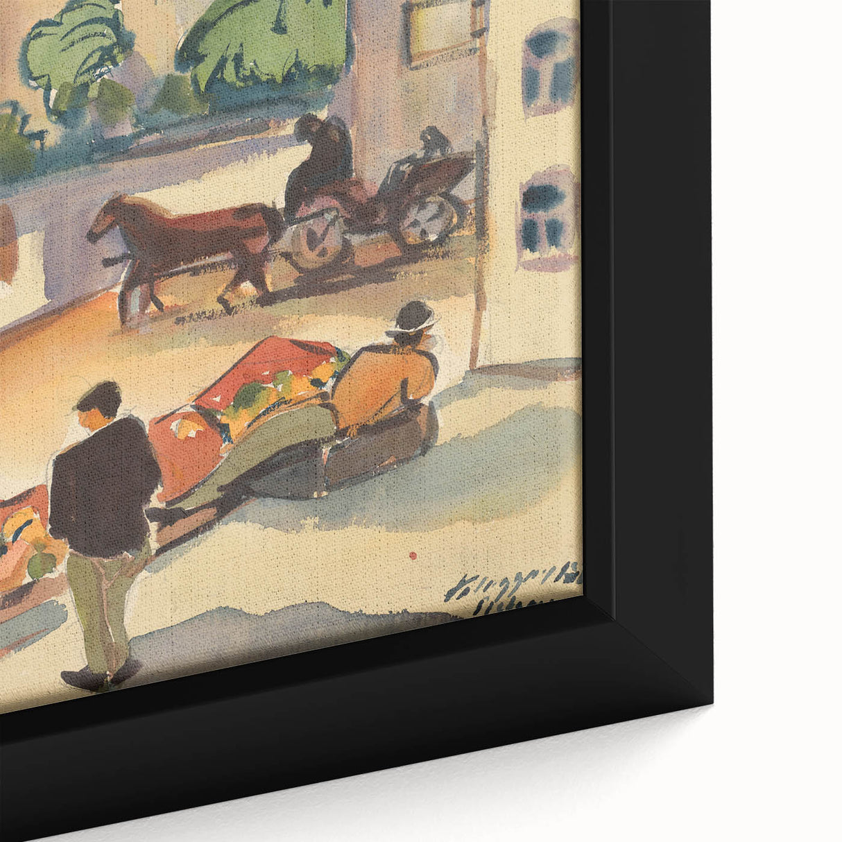 Modern Wall Art - Colorful Provincial Street Scene - Contemporary Art Print