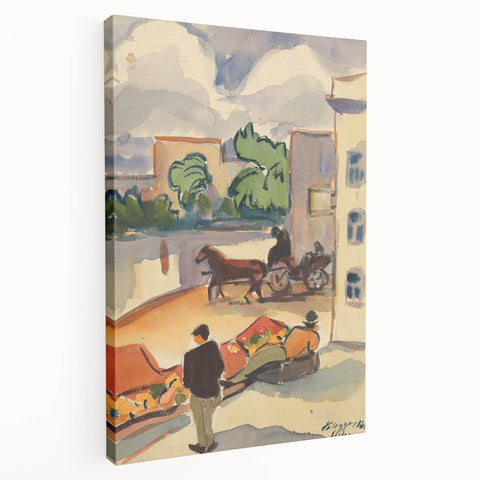 Modern Wall Art - Colorful Provincial Street Scene - Contemporary Art Print