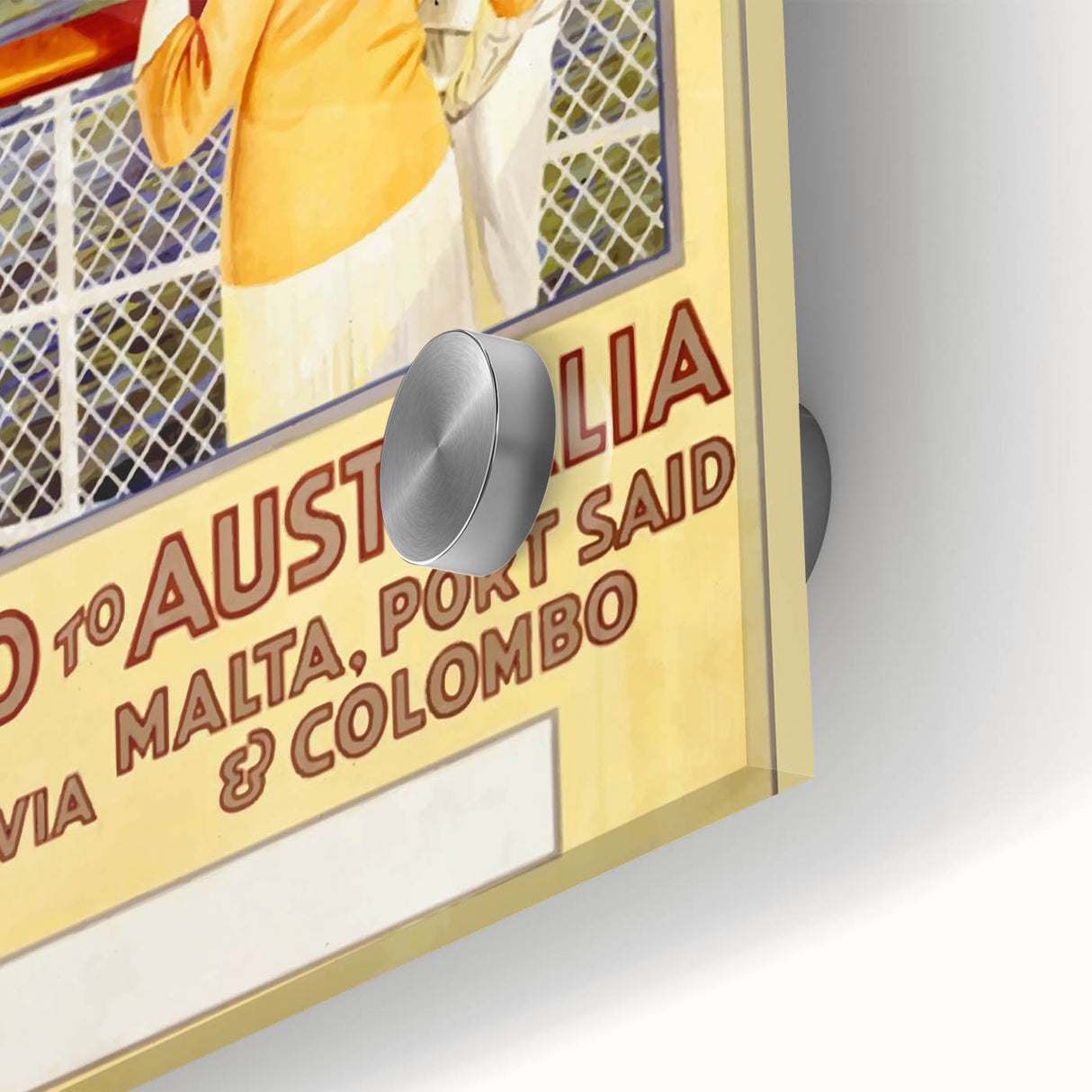 Retro Travel Poster - England to Australia via Malta, Port Said