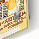 Retro Travel Poster - England to Australia via Malta, Port Said