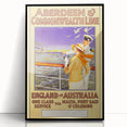 Retro Travel Poster - England to Australia via Malta, Port Said