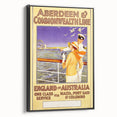 Retro Travel Poster - England to Australia via Malta, Port Said