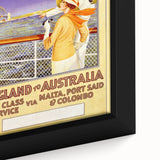 Retro Travel Poster - England to Australia via Malta, Port Said
