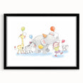 Cheerful Animal Parade Nursery Wall Art - Kids Room Prints