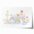 Cheerful Animal Parade Nursery Wall Art - Kids Room Prints