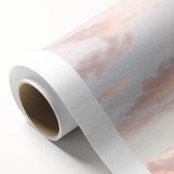Art deco poster featuring a summer scene on rolled canvas, with pastel shades, ideal for nursery wall art.
