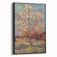 Black and white vintage poster art of a landscape painting on framed canvas, ideal for bedroom decor.