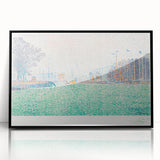 Modern Wall Art of a Tranquil Waterfront Scene - Abstract Modern Decor