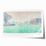 Modern Wall Art of a Tranquil Waterfront Scene - Abstract Modern Decor