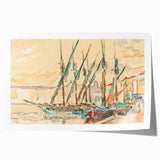 Modern Wall Art of St. Tropez Harbor Scene - Abstract Contemporary Art