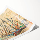 Modern Wall Art of St. Tropez Harbor Scene - Abstract Contemporary Art