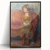 Modern Wall Art - Woman Seated on Red Sofa in Vibrant Impressionist Style