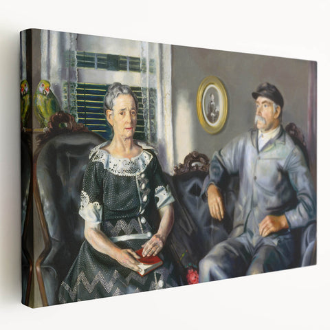 Modern Wall Art of Classic Portrait Couple - Abstract Contemporary Style