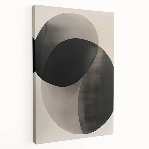 Modern Dining Room Wall Art – Abstract Black & Gray Geometry