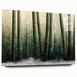 Acrylic glass wall art depicting abstract floral designs in vibrant colors, displayed from a side view with visible pins for mounting. Perfect for modern decor.