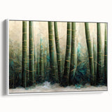 Framed canvas wall art showcasing an abstract floral design in vibrant colors, set against a white background, viewed from the side. Perfect for modern decor.