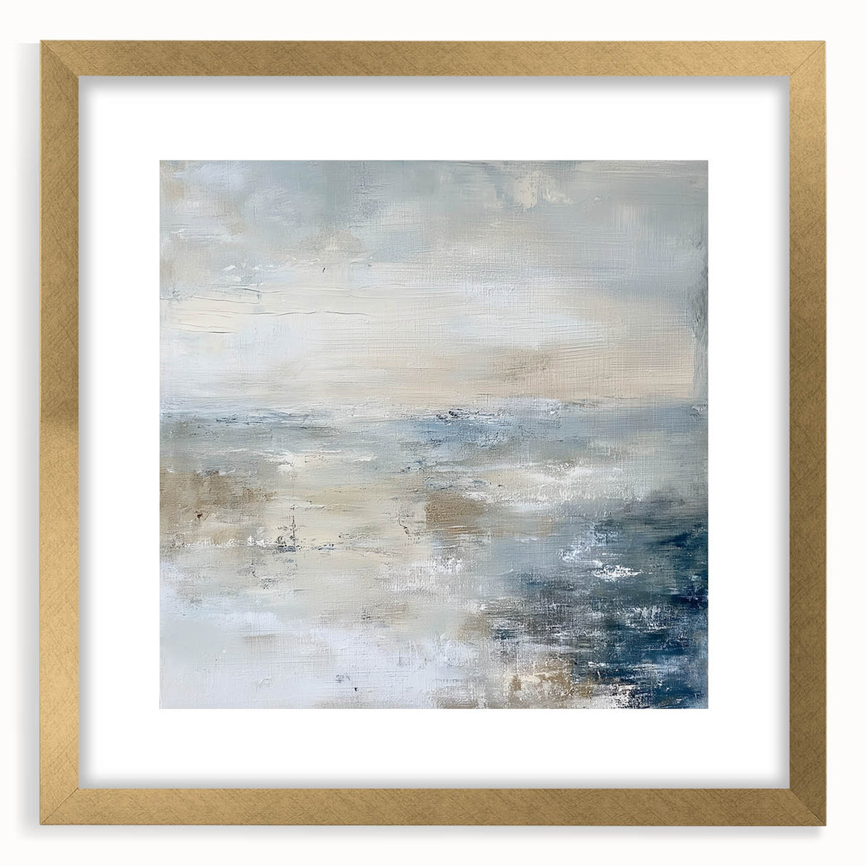 Abstract geometric frame in gold with a matte finish, showcasing a modern design in a front view. Ideal for contemporary decor, perfect for art enthusiasts seeking stylish home accents.