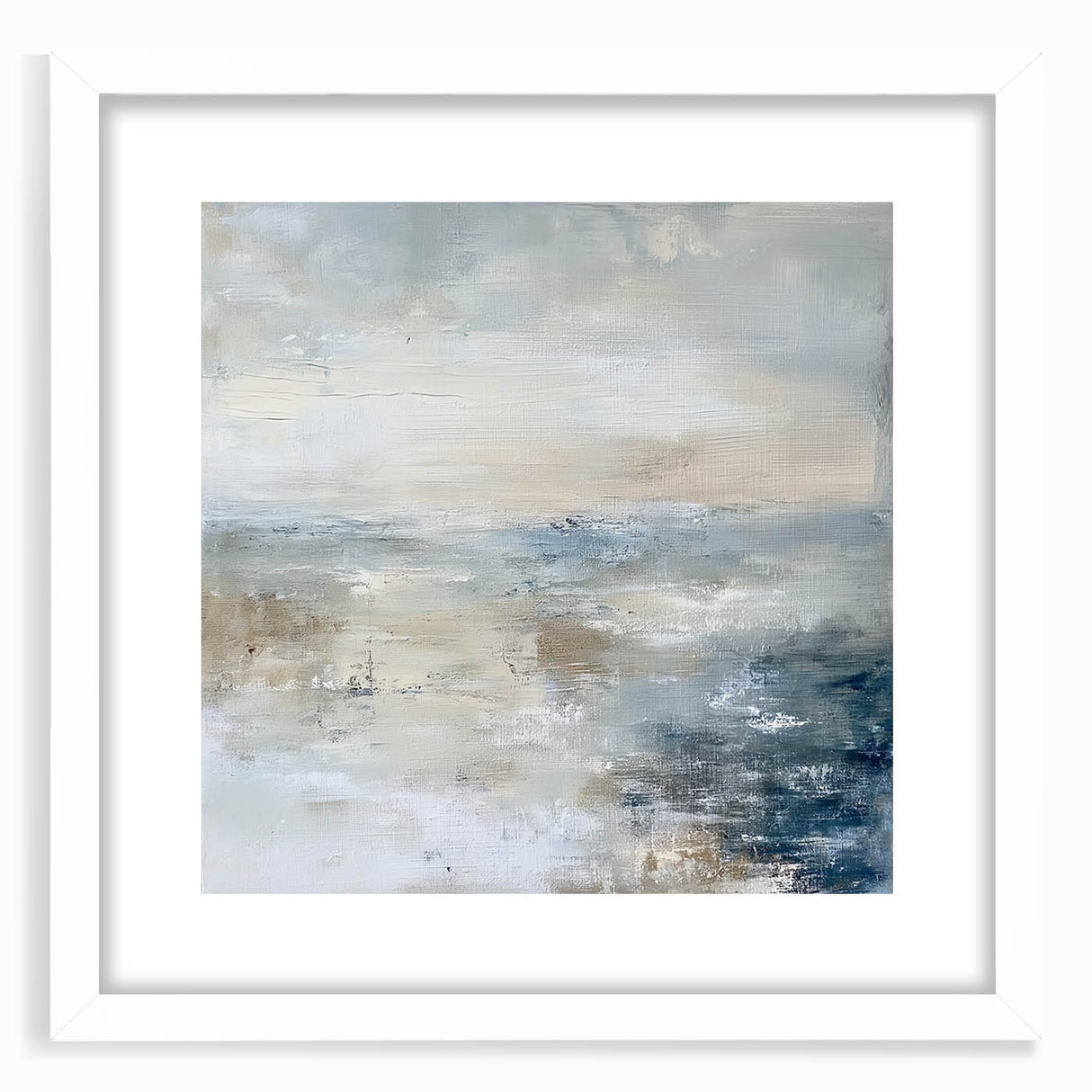 Abstract geometric frame featuring a white mat and sleek design, perfect for modern decor. Ideal for showcasing artwork or photographs in a stylish setting.
