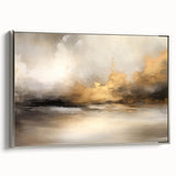 Framed canvas wall art showcasing an abstract landscape with silver accents, displaying vibrant colors and intricate textures, perfect for modern home decor.