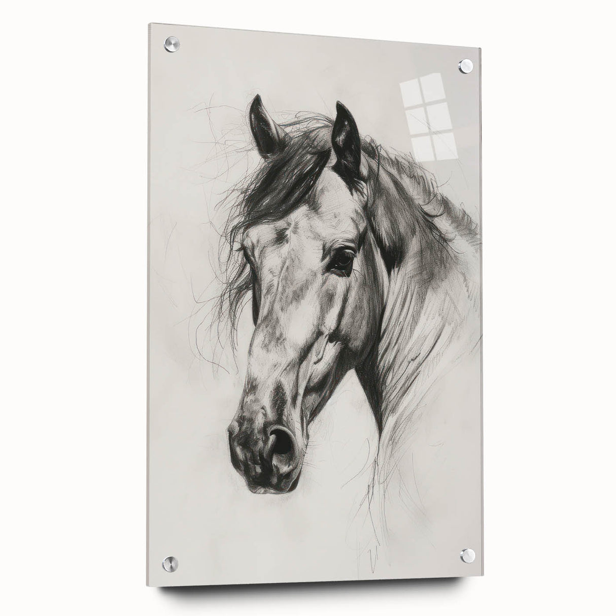 Colorful acrylic glass artwork depicting various animals in a dynamic side view, elegantly mounted with pins against a modern backdrop, ideal for animal-themed decor.