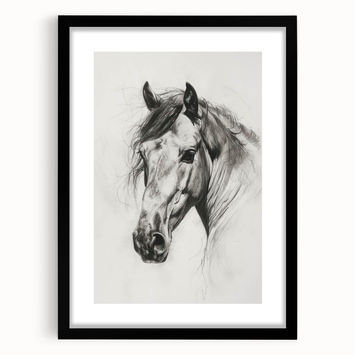 Framed black mat showcasing a vibrant animal-themed artwork, featuring intricate details and rich colors, perfect for enhancing home decor or gallery displays.