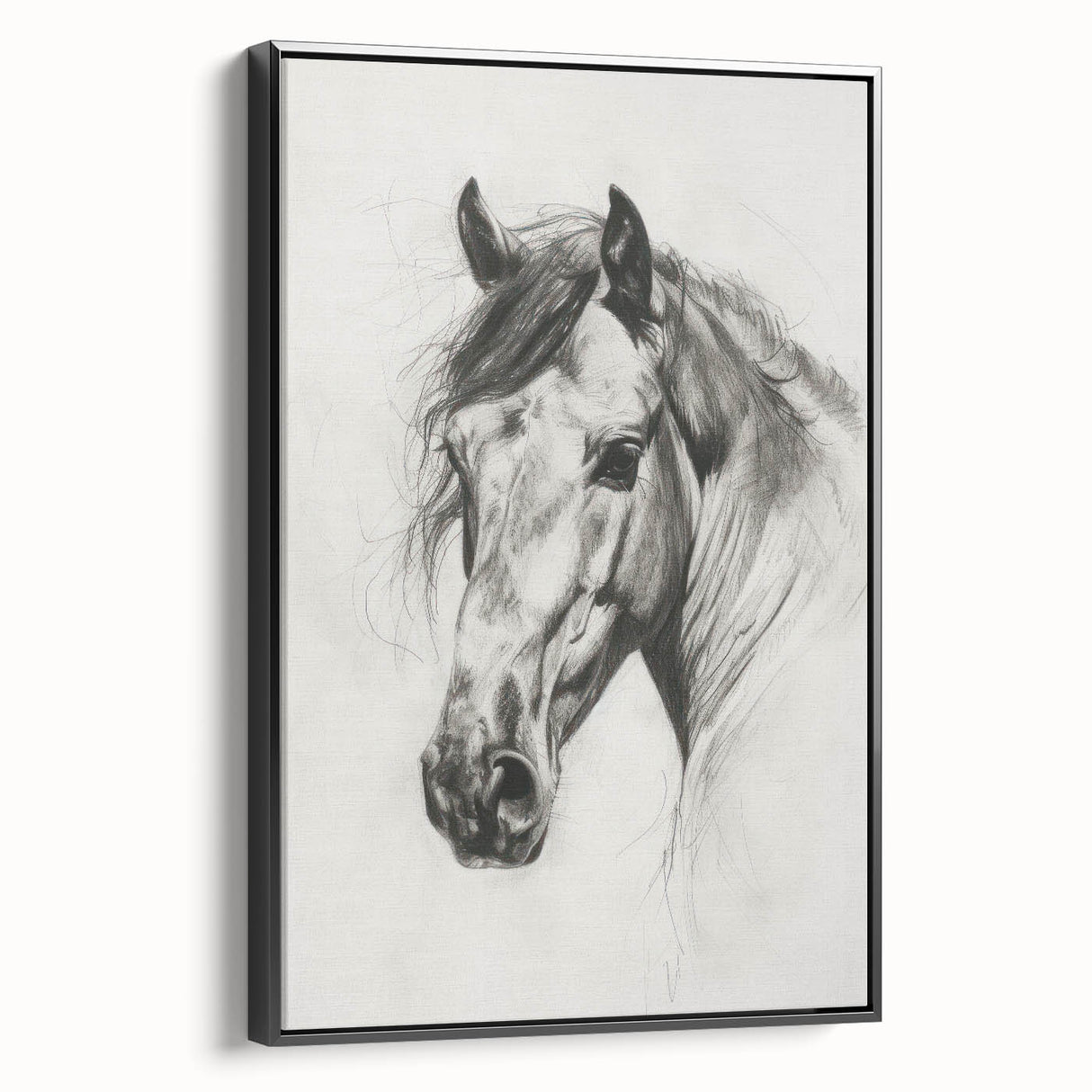 Framed canvas depicting a vibrant animal-themed design, showcasing intricate details and a sleek black frame, suitable for modern home decor.