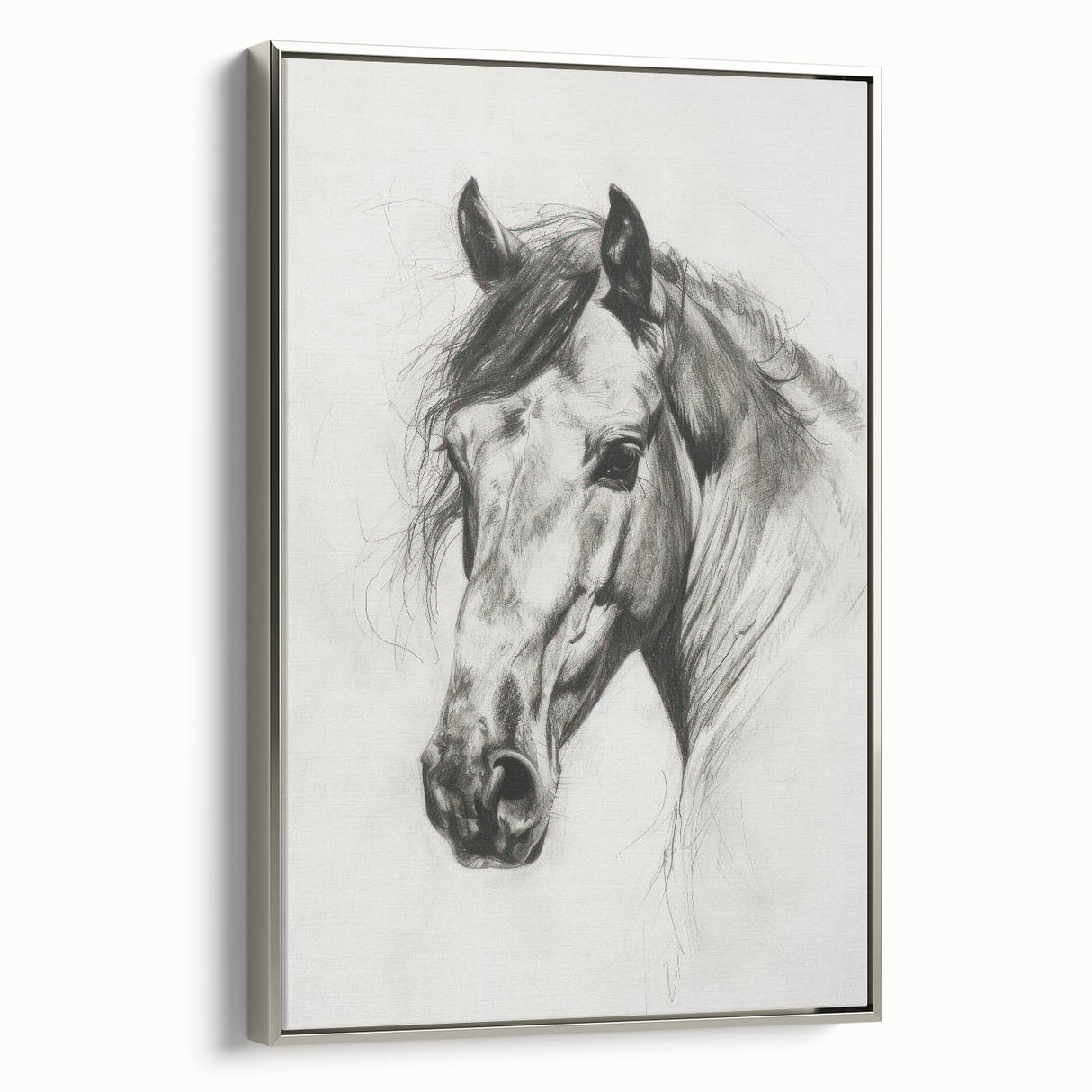 Framed canvas artwork showcasing a vibrant animal design with intricate details, featuring a sleek silver frame that enhances its visual appeal and elegance.