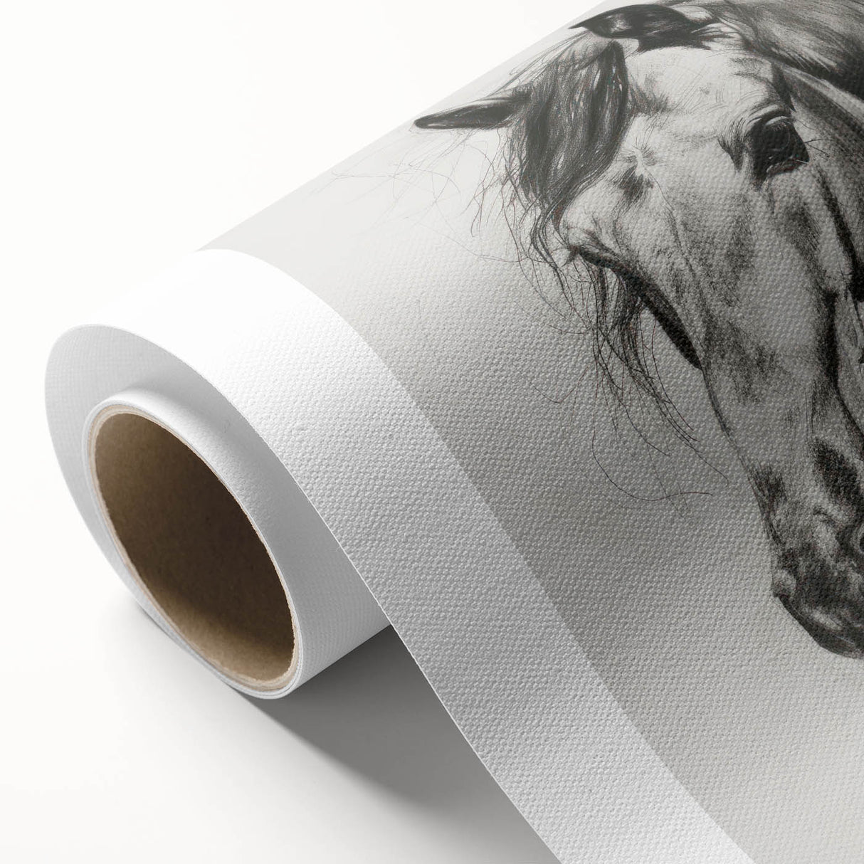 Rolled canvas showcasing a vibrant animal-themed design with intricate details, elegantly packaged in a protective cardboard tube, ideal for home decor or gifting.