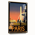 Retro Paris Travel Poster - Vintage Obelisk and Fountain Wall Art