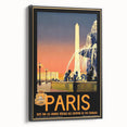 Retro Paris Travel Poster - Vintage Obelisk and Fountain Wall Art