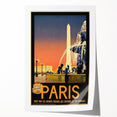 Retro Paris Travel Poster - Vintage Obelisk and Fountain Wall Art