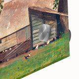 Farmyard with Ducks and Chickens Print - Winslow Homer Realism Canvas Art