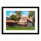 Farmyard with Ducks and Chickens Print - Winslow Homer Realism Canvas Art