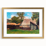 Farmyard with Ducks and Chickens Print - Winslow Homer Realism Canvas Art