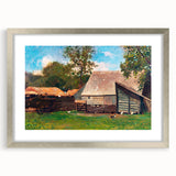 Farmyard with Ducks and Chickens Print - Winslow Homer Realism Canvas Art