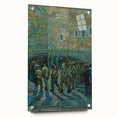 Acrylic print of a Van Gogh-inspired abstract painting in vibrant blue and yellow tones.