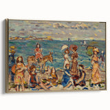 Modern Wall Art of Vibrant Beach Scene - Contemporary Coastal Design