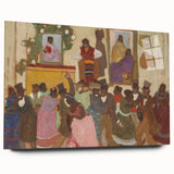 Modern Wall Art of Vibrant Dance Celebration - Abstract Contemporary Style