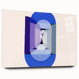 Modern Wall Art of Geometric Blue and Violet Design - Abstract Decor