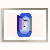 Modern Wall Art of Geometric Blue and Violet Design - Abstract Decor