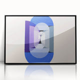 Modern Wall Art of Geometric Blue and Violet Design - Abstract Decor