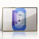 Modern Wall Art of Geometric Blue and Violet Design - Abstract Decor