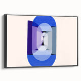 Modern Wall Art of Geometric Blue and Violet Design - Abstract Decor