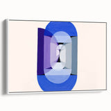 Modern Wall Art of Geometric Blue and Violet Design - Abstract Decor
