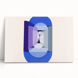 Modern Wall Art of Geometric Blue and Violet Design - Abstract Decor