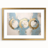Abstract geometric frame with a gold mat, showcasing a modern design in a front view. Ideal for contemporary home decor, adding elegance to any setting.